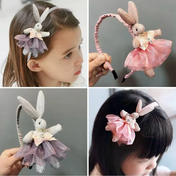 Pink Bunny Headband for Kids - Picture 2 of 3